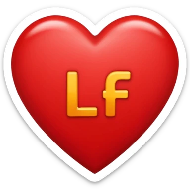 The letters and addition sign l + f in a heart sticker