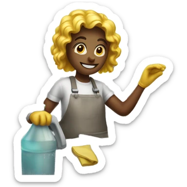 they are cleaning the kitchen sticker