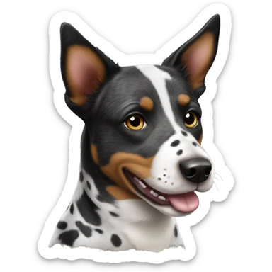 Black and white spotted Australian cattle dog sticker