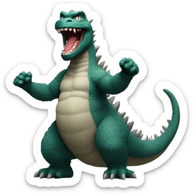 Godzilla cheering  sticker