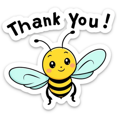 I like a bee saying thank you sticker