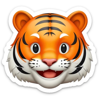 happy tiger face sticker