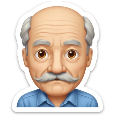black mustache old man,Big mustache.
negative: Dont use same face style. sticker