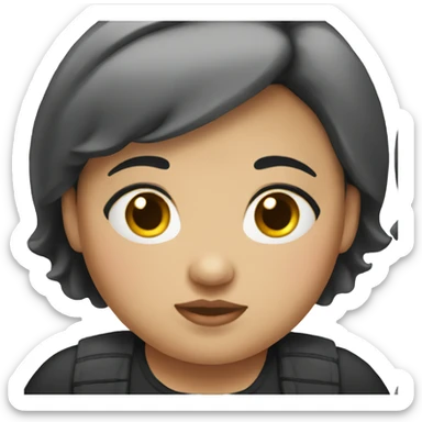 Chubby girl with short black hair sticker
