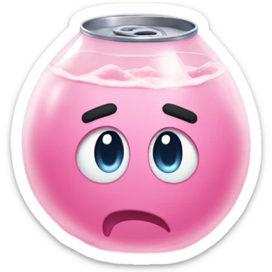 Cute soda with Kirby eyes sticker