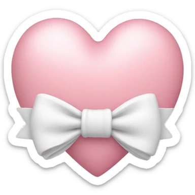 light pink heart with white bow  sticker