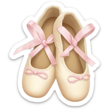 pastel baige ballet shoes sticker