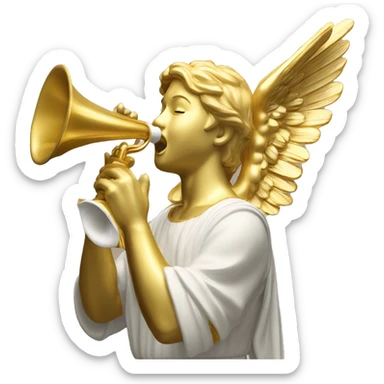 LDS Gold Angel Moroni statue blowing horn sticker