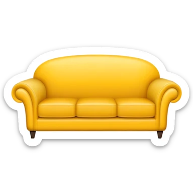 Yellow sofa, without any cushions. sticker