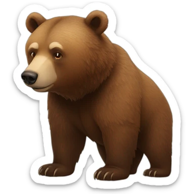 Brown bear giving a kisa sticker