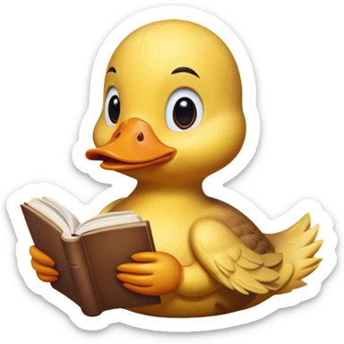 duck with book sticker