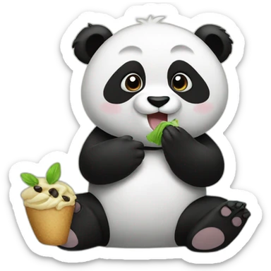 Panda eating panda sticker