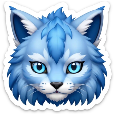 A blue lynx-fakemon  sticker