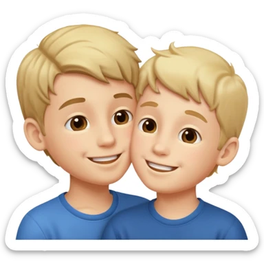 Produce me a emoji where two boys kissing sticker