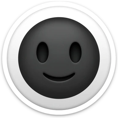 Circle white smiling black face sticker