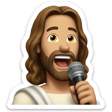 Jesus singing karaoke  sticker