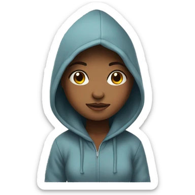Cute girl in a hoodie sticker