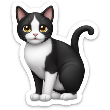 Black and white tuxedo cat sticker