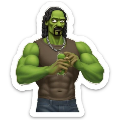 Snoop dog hulking out while smoking  sticker