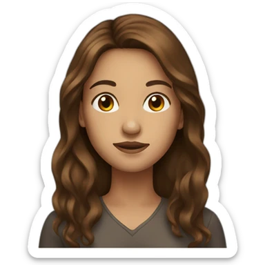 women, long brown hair sticker