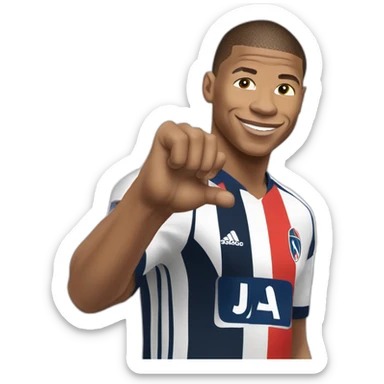 Mbappe choquée avec les mains derrière la tête sticker