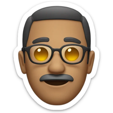 Anestesiologo hombre con lentes sin bigotes pelo corto piel trigueña  sticker