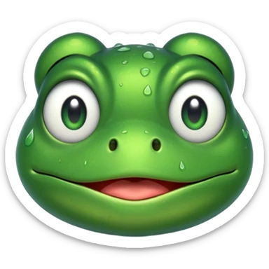A frog with cry face sticker