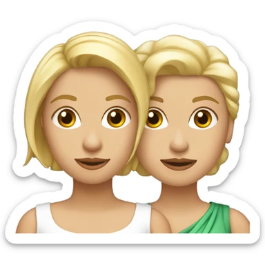 Dos amigas una rubia y otra morena abrazándose  sticker