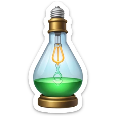 alchemist character lightbulb replaced by glowing vial sticker