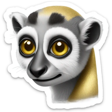 Lemur with gold sticker