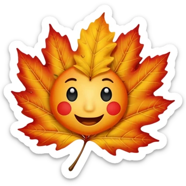 Make the background transparent and have a fall leaf with a face that is saying yes or holding a sign saying yes sticker
