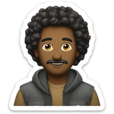 злой смайлик с очками и усами sticker