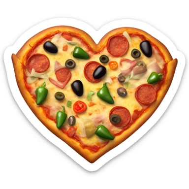 Pizza heart sticker