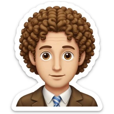 Jewish man with curls sticker