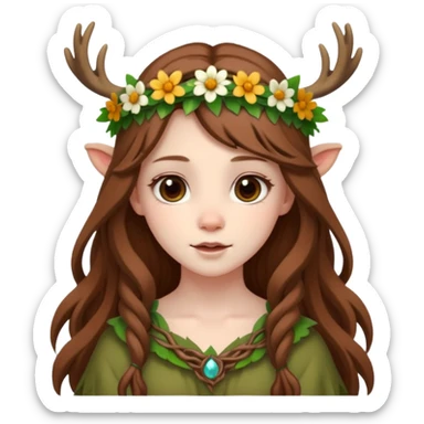 Cute Druid human like fawn sticker