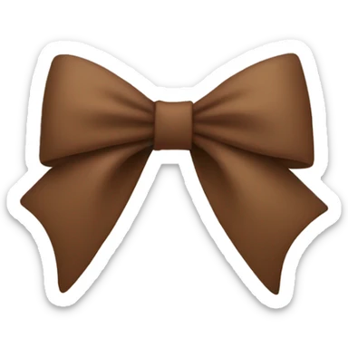 Singular brown bow sticker