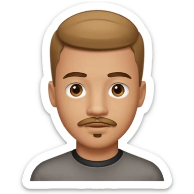 menino de 18 anos com corte americano cavanhaque e bigode  sticker