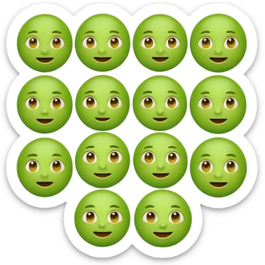 Green emoji with all expression  sticker