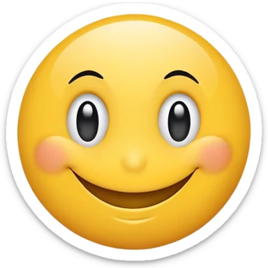 smiley face with wide, uneven eyes, big goofy grin, playful and silly, clumsy personality sticker