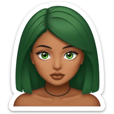Kylie Jenner Kylie Jenner green eyes brown skin  sticker