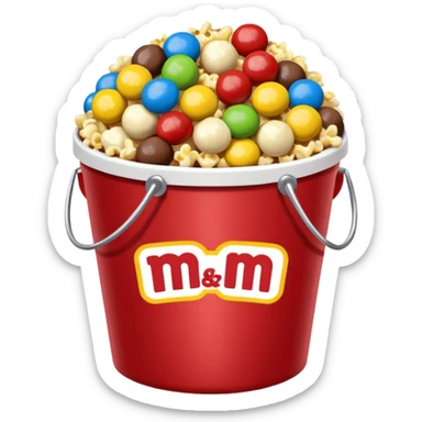 Bucket of popcorn and Peanut m&ms sticker