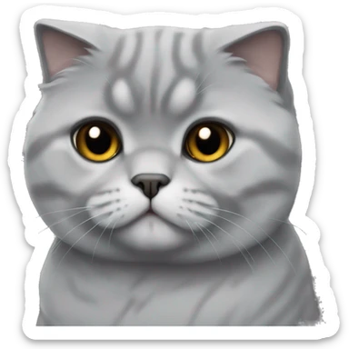 All grey Scottish fold cat sticker