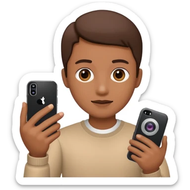 person holding a phone and recording a video sticker