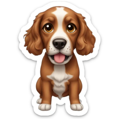 dog cocker brown sticker