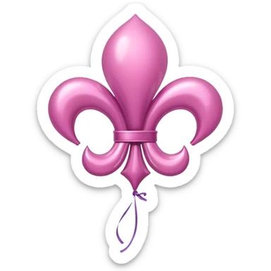 Fleur de lis pink balloon  sticker