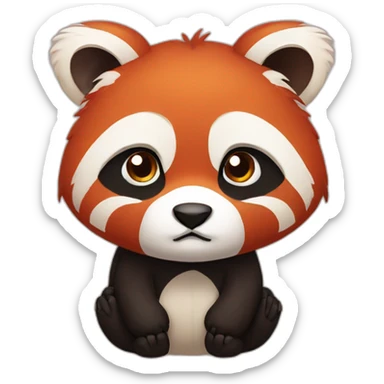 sad red panda sticker