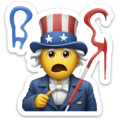 Uncle Sam got sick from the thermometers sticker