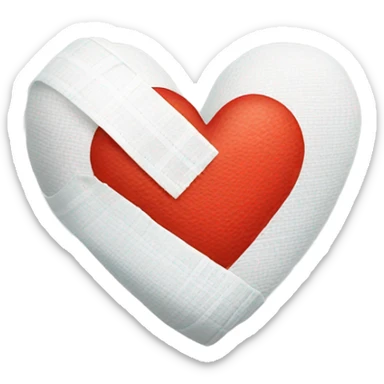 a heart with a bandage on it sticker