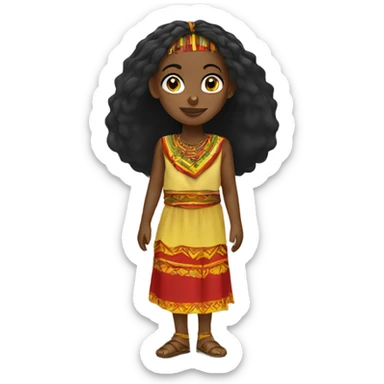 An Ethiopian girl wearing cultural attire sticker