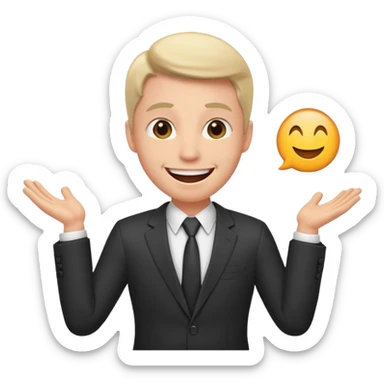 excited office boss sticker